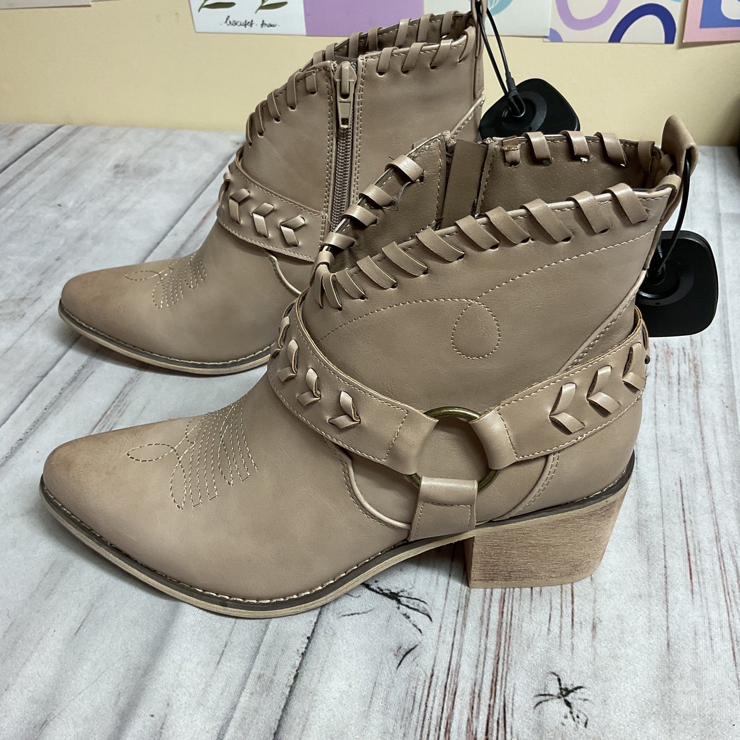 Boots Ankle Heels By Altard State In Taupe, Size:8