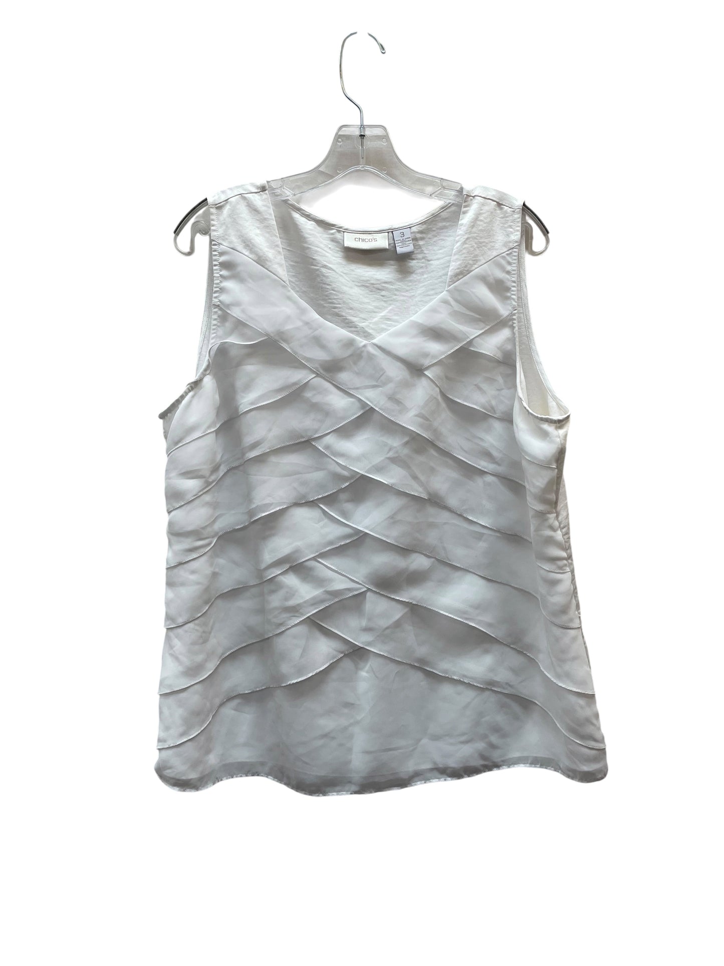 Top Sleeveless Basic By Chicos In White, Size:16