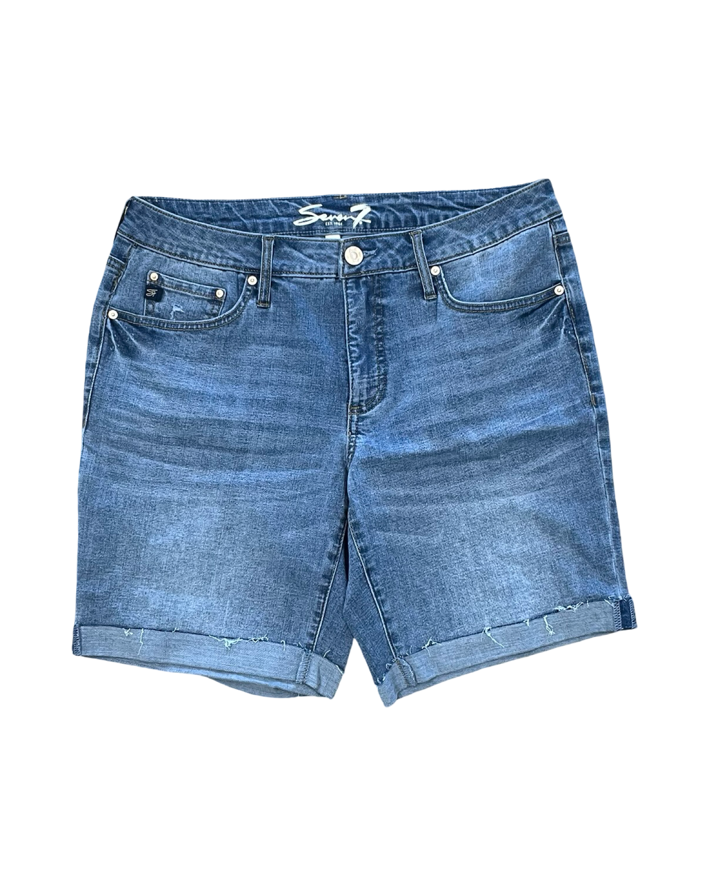 Shorts By Seven 7 In Blue Denim, Size:6