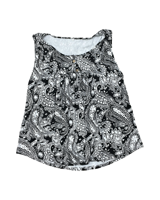 Top Sleeveless By Clothes Mentor In Black & White, Size:2X