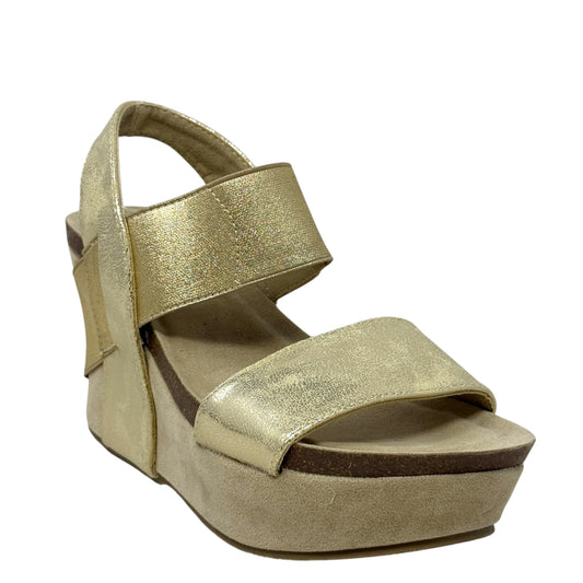 Truce Wedge Sandals By Nature Breeze In Gold, Size: 5.5