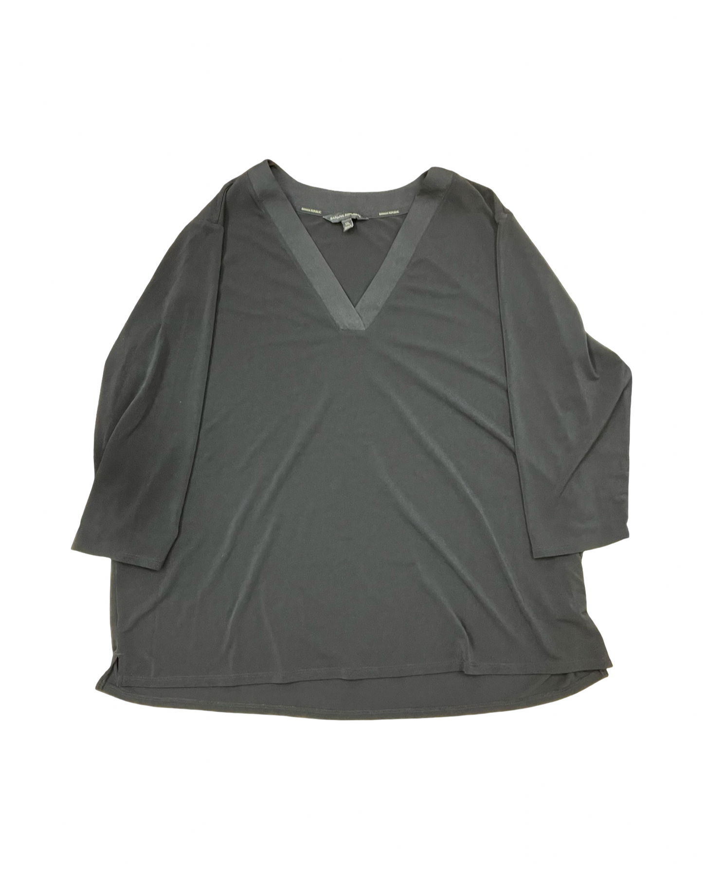 Top 3/4 Sleeve By Banana Republic In Black, Size:1X