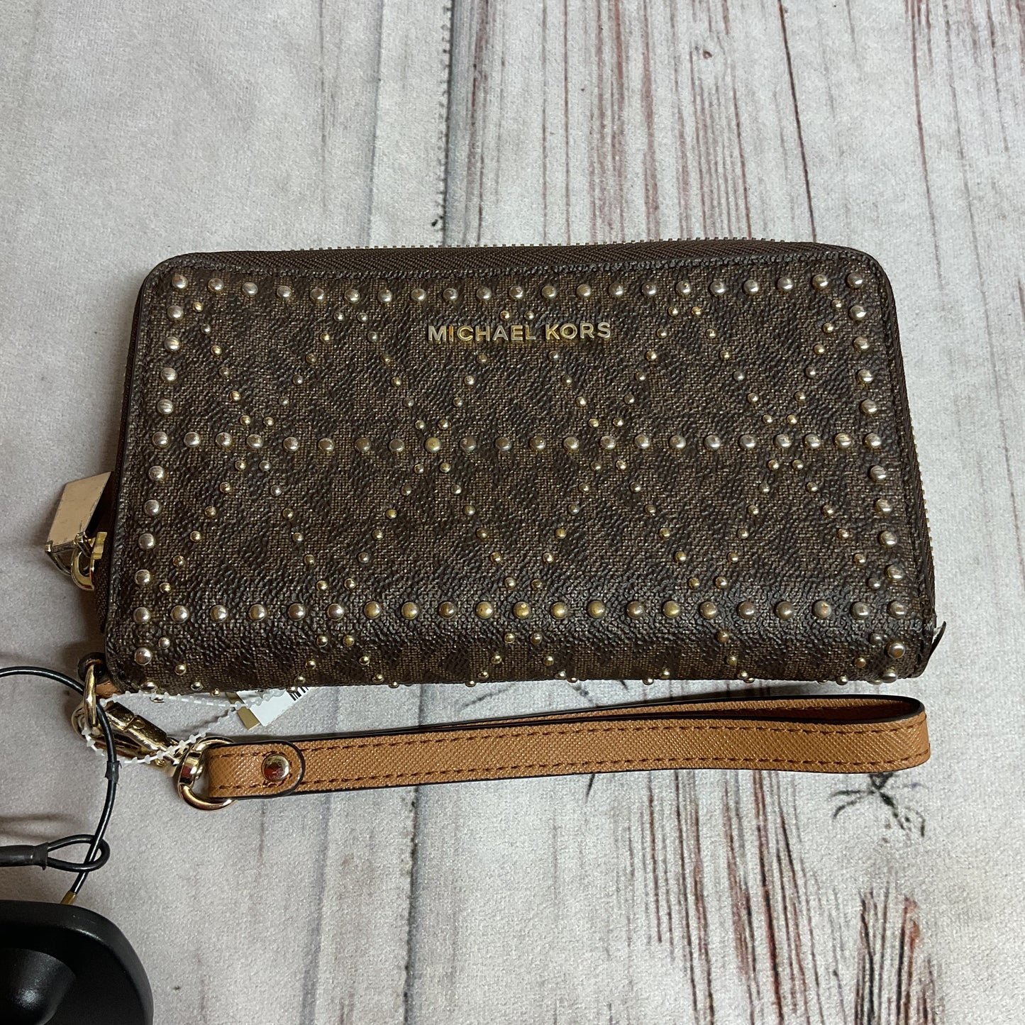 Wristlet Designer By Michael Kors In Brown, Size:Medium