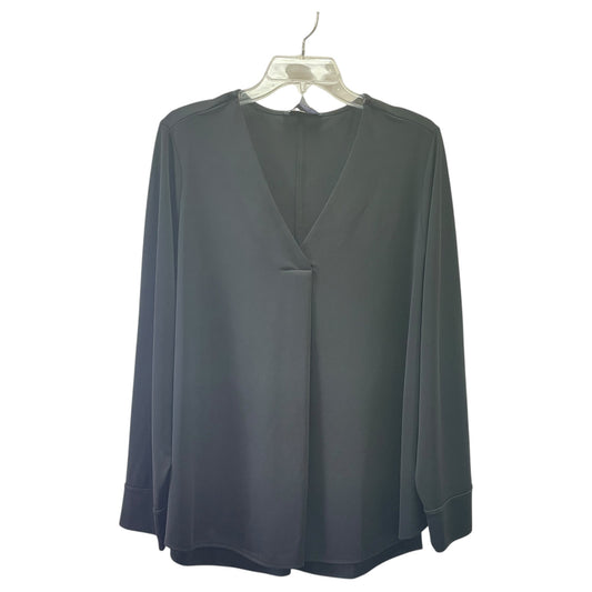 Blouse Ls By Context In Black, Size:2X