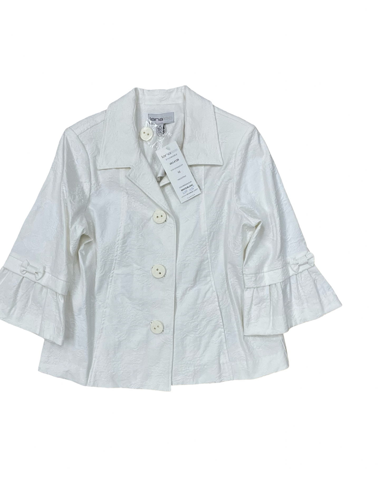 Blazer By Clothes Mentor In White, Size:L