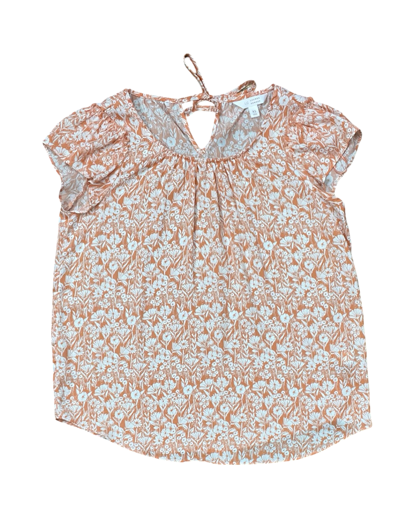 Top Ss By Lc Lauren Conrad In Orange & White, Size:Xs