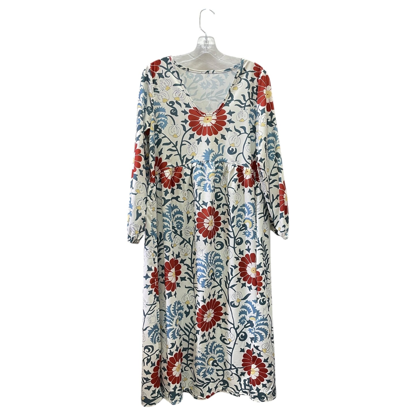 Dress Casual Maxi By Cme In Blue & Cream, Size:M