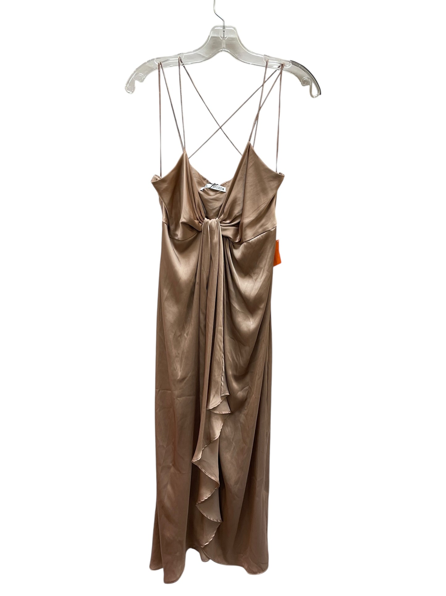 Dress Party Midi By Zara In Beige, Size:S