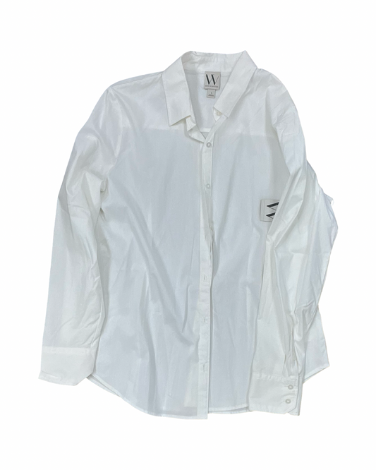 Blouse Ls By Worthington In White, Size:L