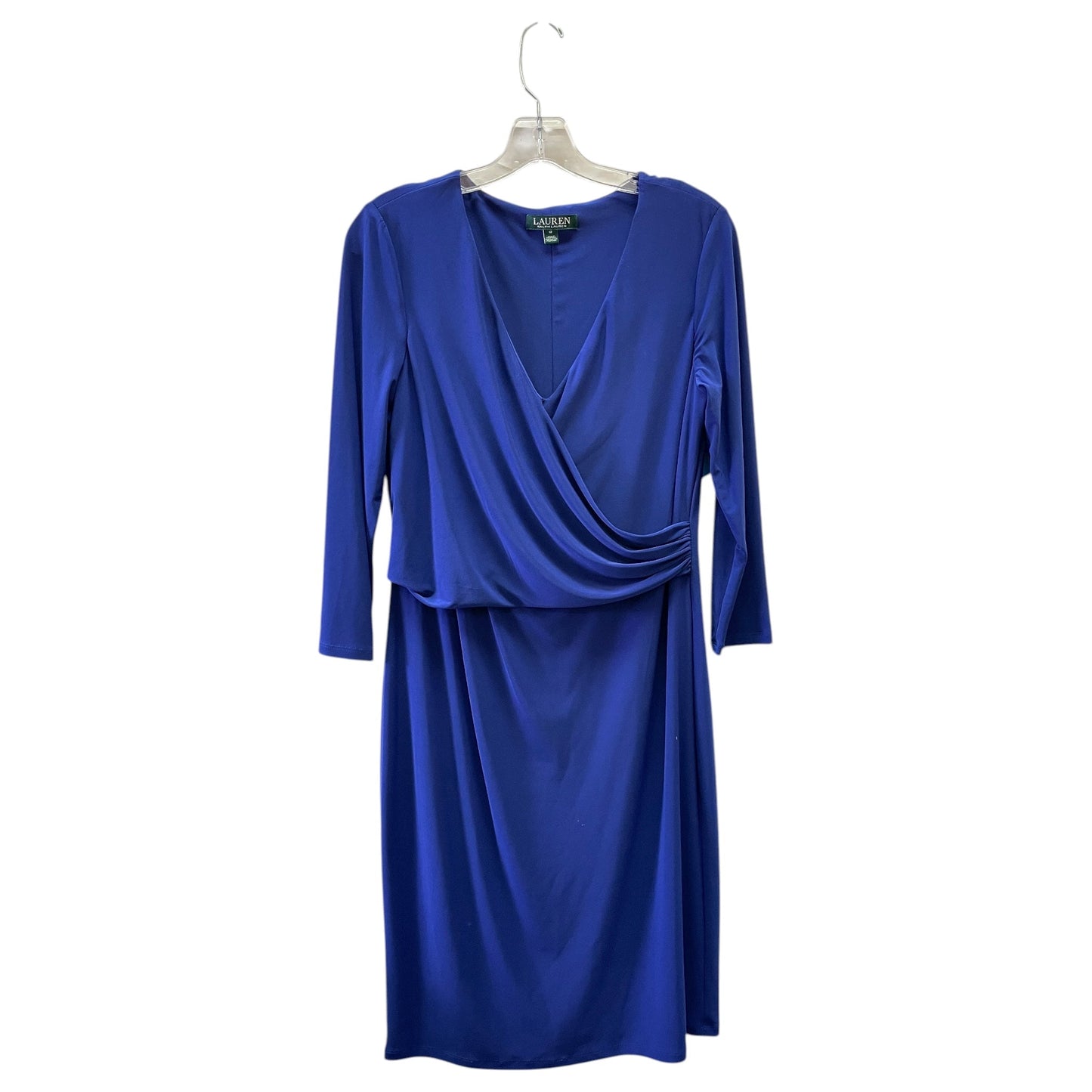 Dress Casual Midi By Ralph Lauren Co In Blue, Size:12