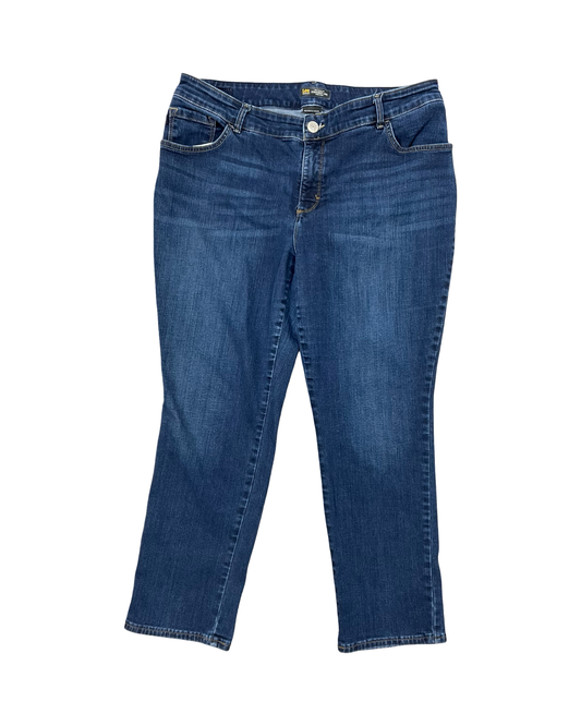 Jeans Straight By Lee In Blue Denim, Size:18