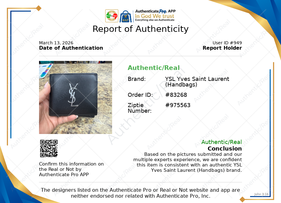 Wallet Luxury Designer By Yves Saint Laurent In Black, Size:Medium