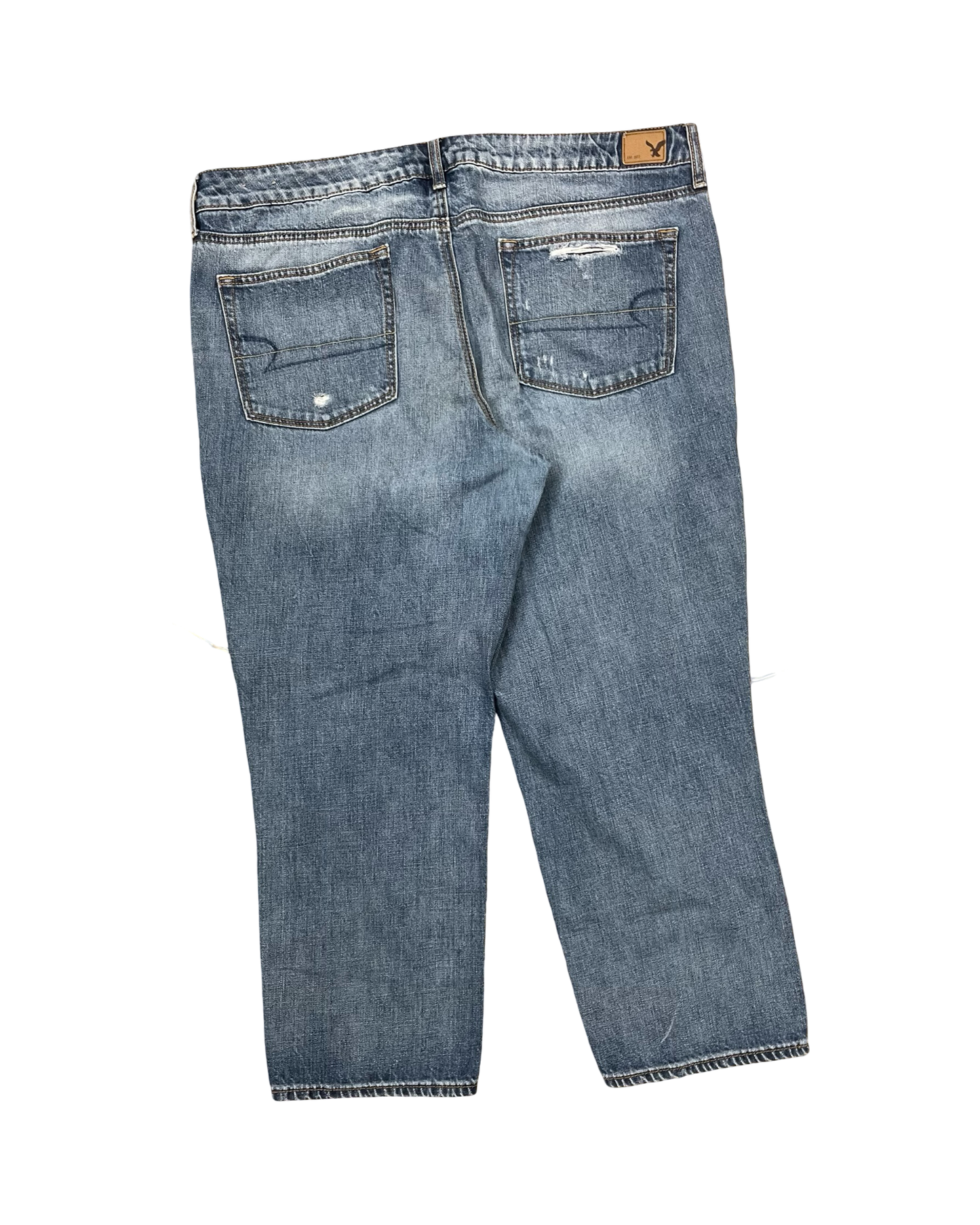 Jeans Cropped By American Eagle In Blue Denim, Size:18