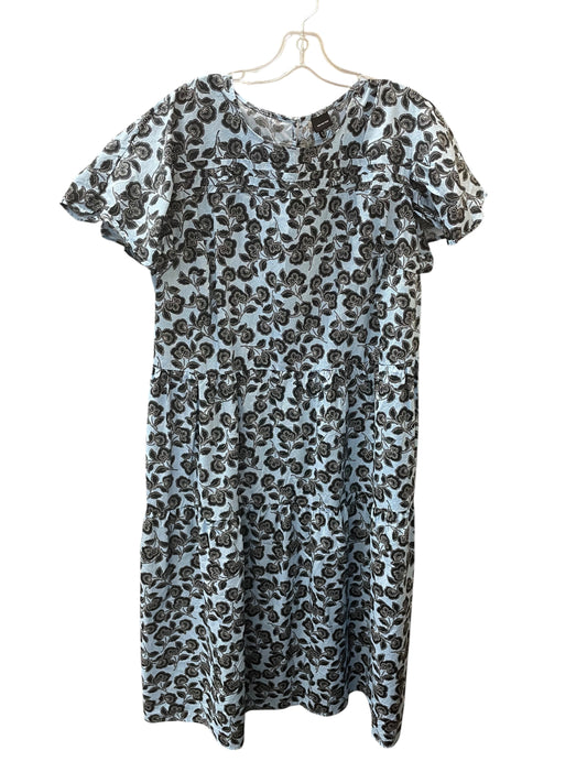 Dress Casual Maxi By Who What Wear In Black & Blue, Size:2X