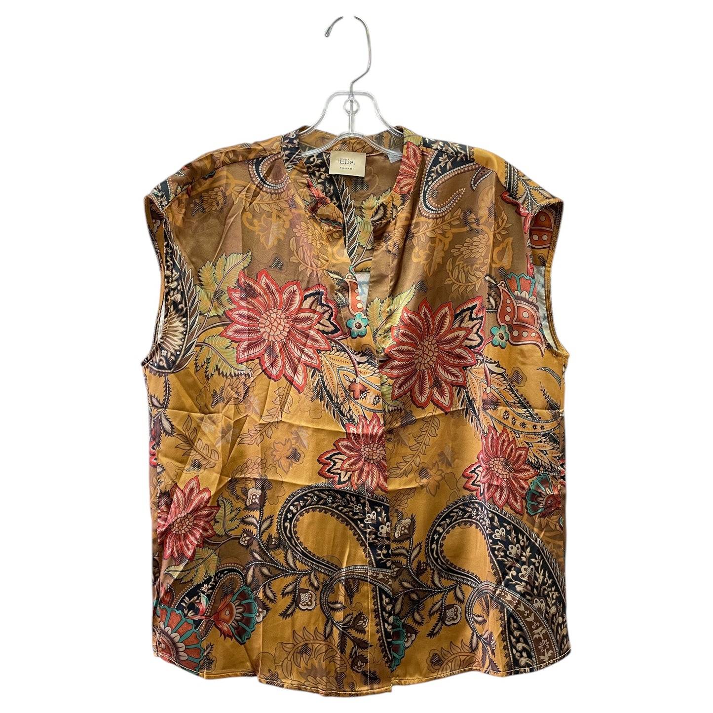 Blouse Sleeveless By Tahari In Floral Print, Size:Sp