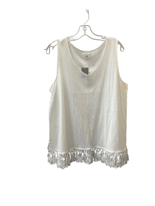 Top Sleeveless By J. Jill In White, Size:Xlp