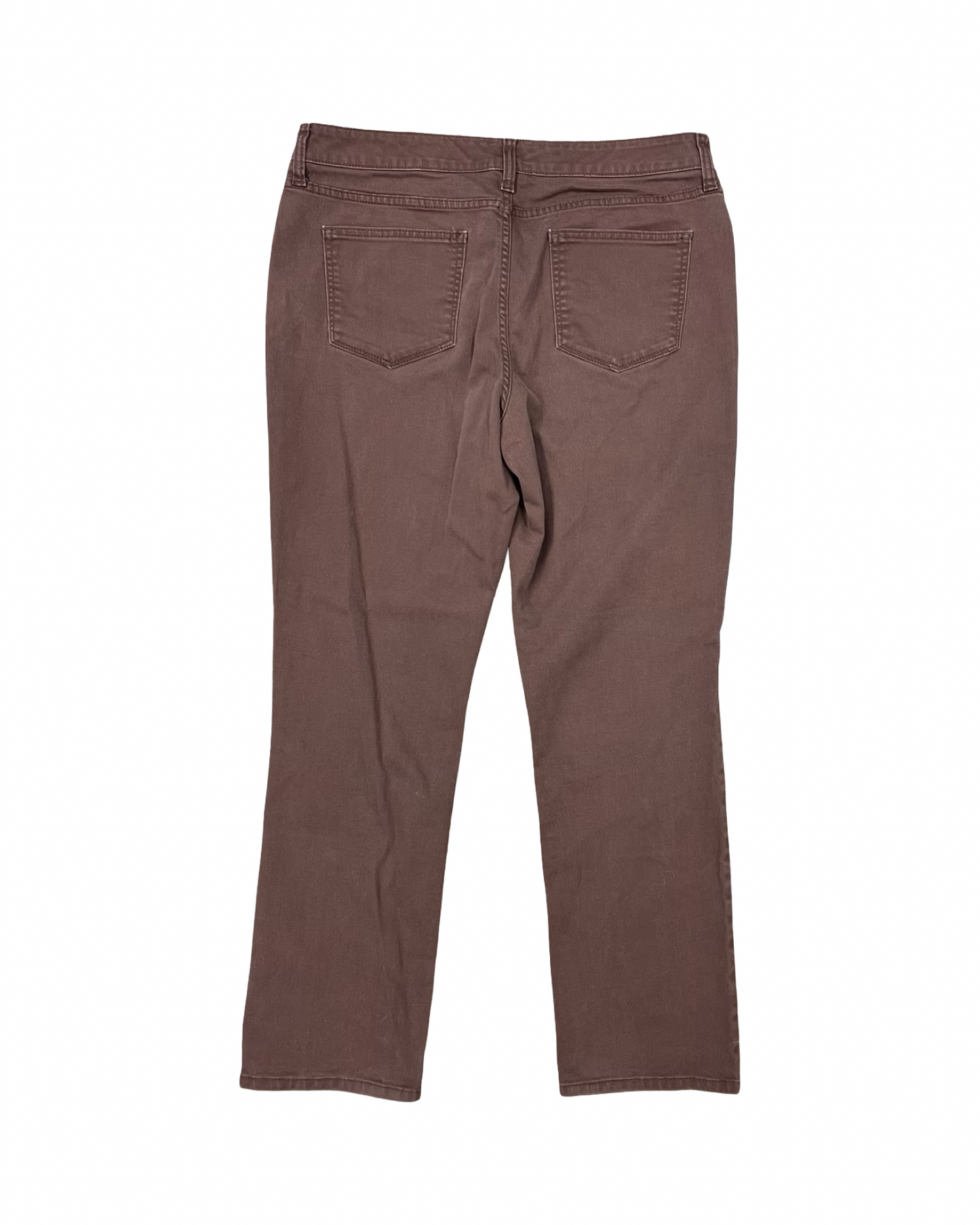 Jeans Straight By St Johns Bay In Brown Denim, Size:16