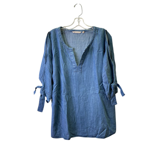 Top 3/4 Sleeve By Soft Surroundings In Blue, Size:M