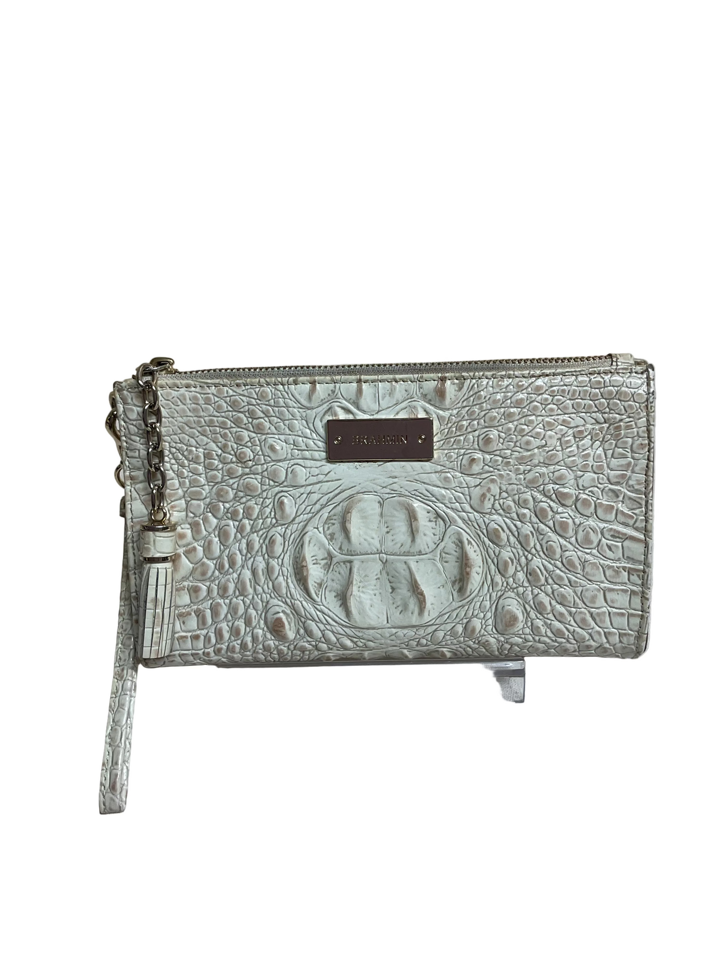 Clutch Designer By Brahmin In Cream, Size:Small