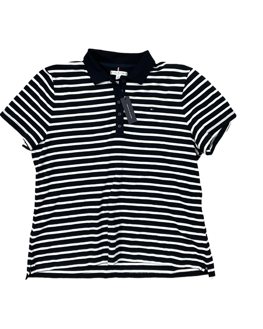 Top Ss By Tommy Hilfiger In Blue & White, Size:1X