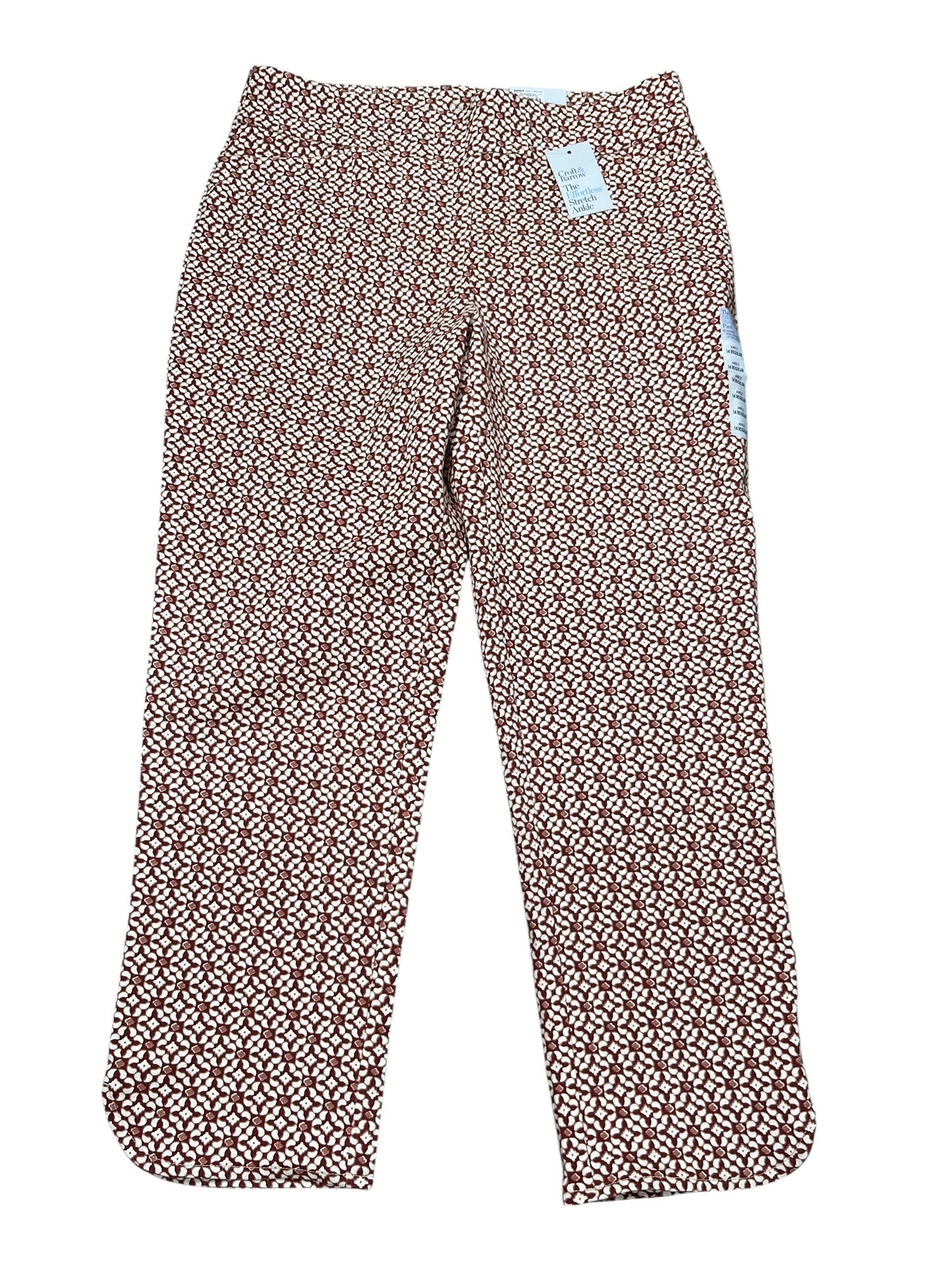 Pants Dress By Croft And Barrow In Orange & White, Size:Xl