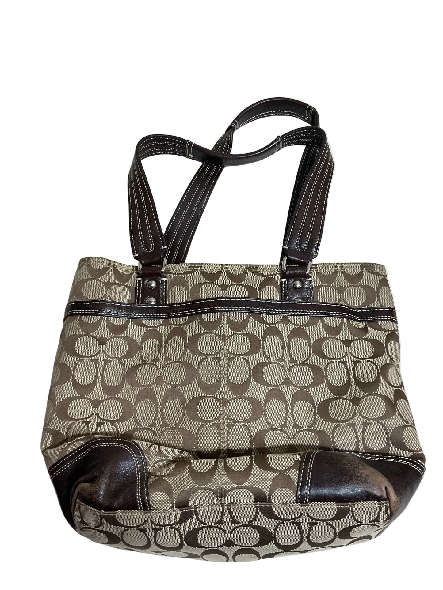 Handbag Designer By Coach In Brown & Tan, Size:Medium