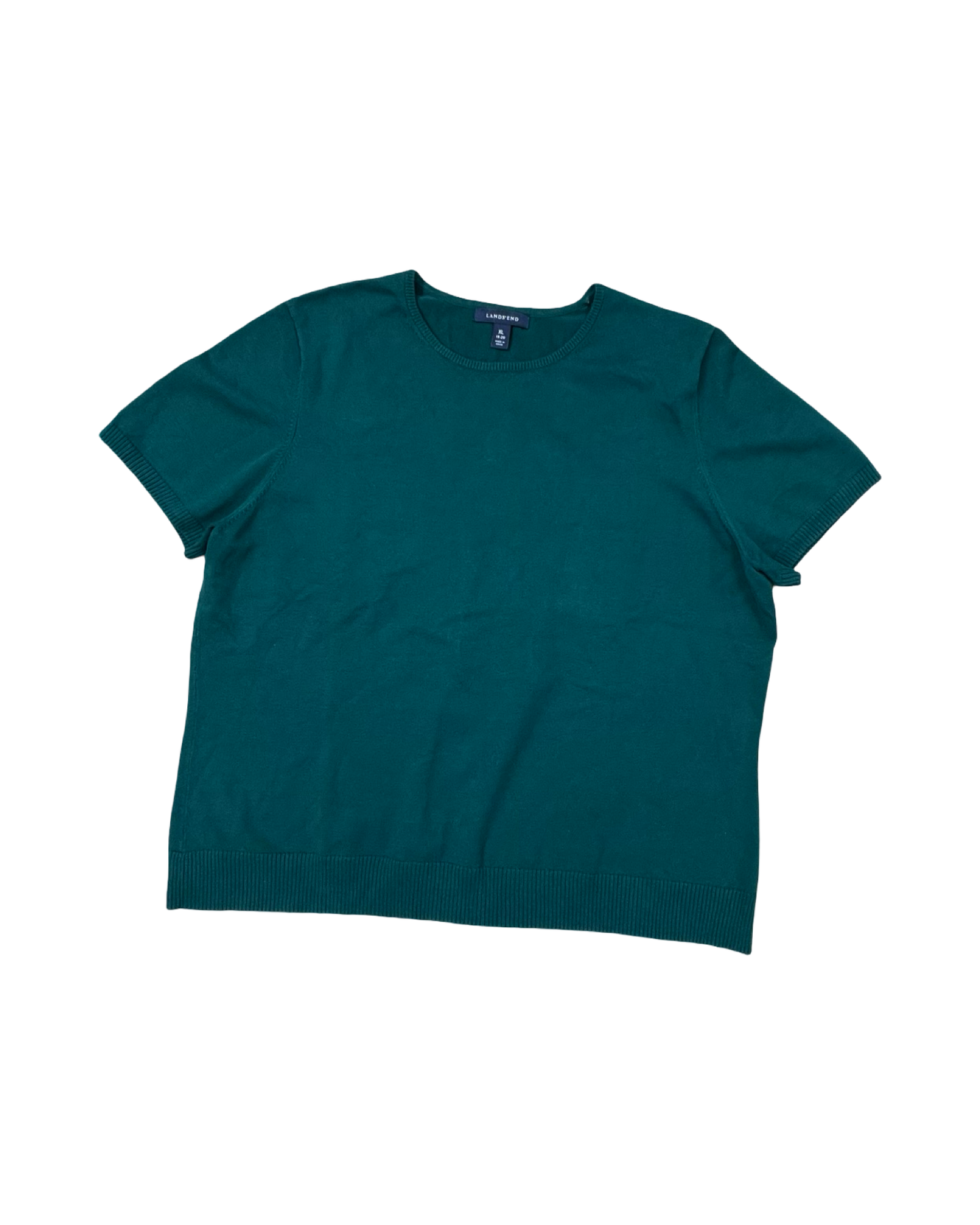 Sweater Ss By Lands End In Green, Size:Xl