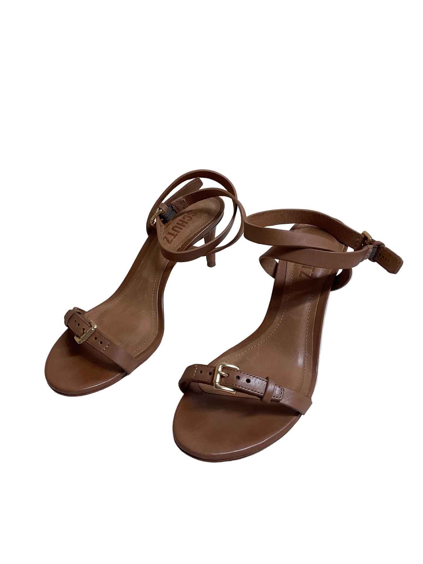 Sandals Heels Kitten By Schutz In Tan, Size:5.5