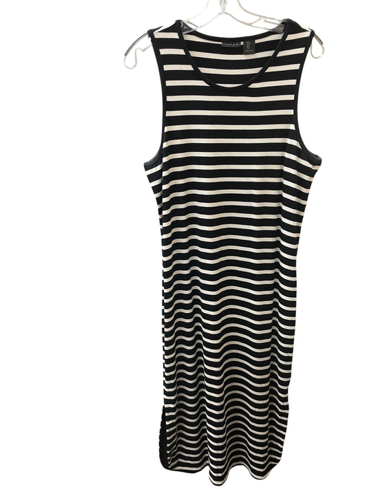 Dress Casual Maxi By Tahari In Black & Cream, Size:L