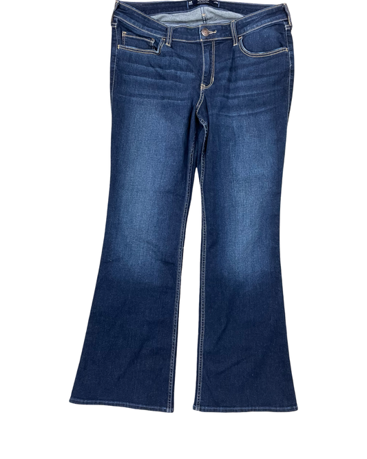 Jeans Boot Cut By Hollister In Blue Denim, Size:14