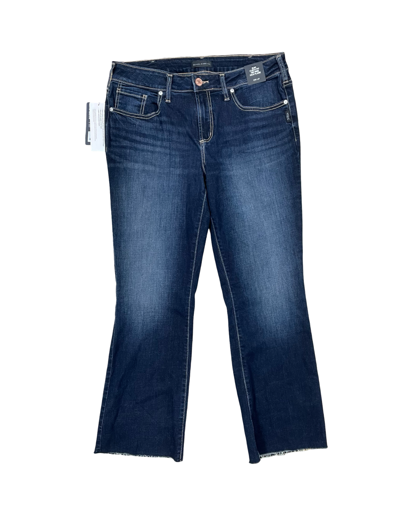Jeans Flared By Silver In Blue Denim, Size:16