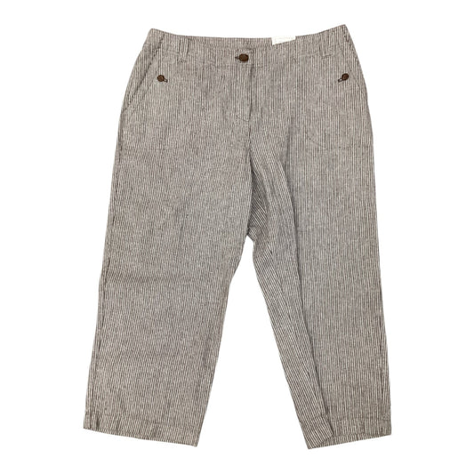 Pants Cropped By Liz Claiborne In Tan & White, Size:12