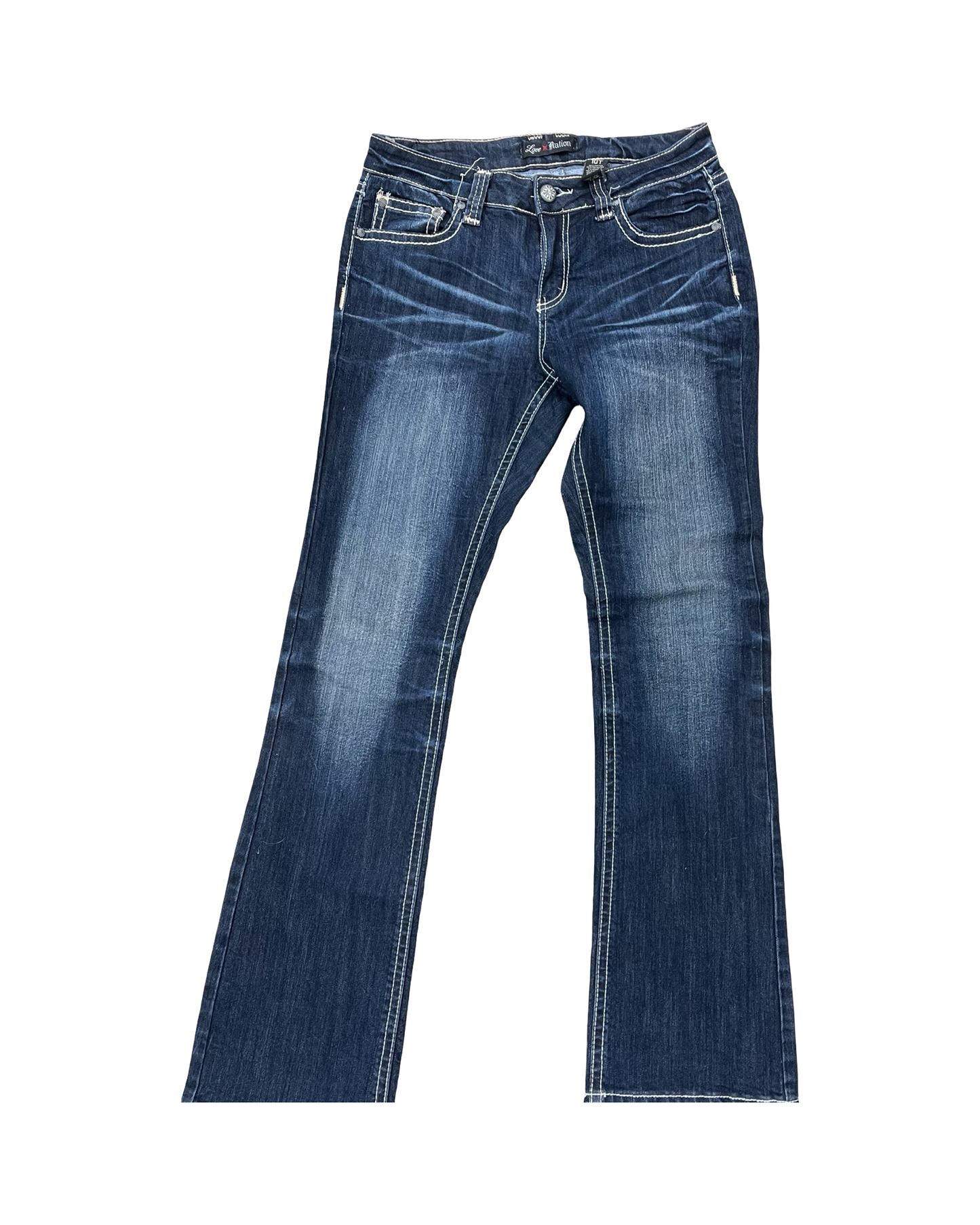 Jeans Boot Cut By Love Nation In Blue Denim, Size:10L