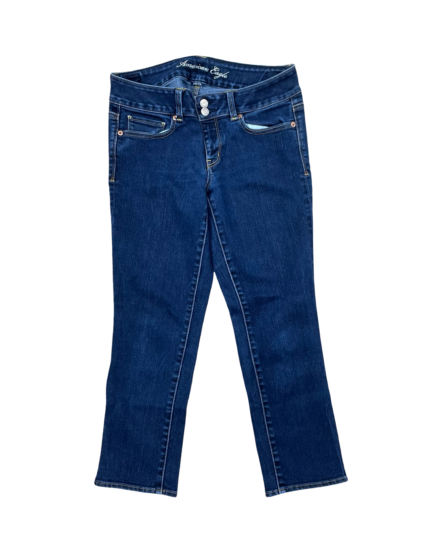 Jeans Cropped By American Eagle In Blue Denim, Size:8