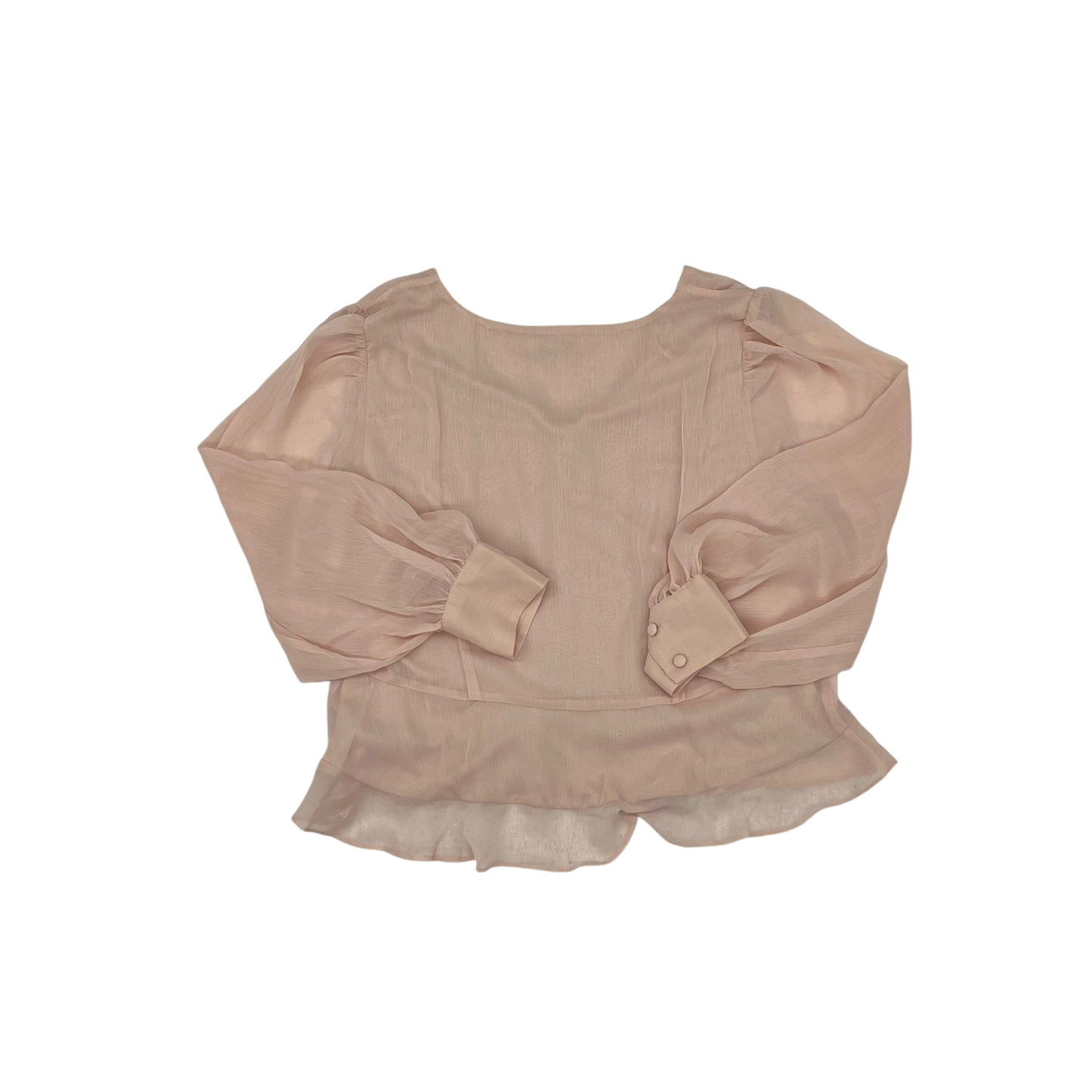 Blouse Ls By Nine West In Pink, Size:Petite   Xl