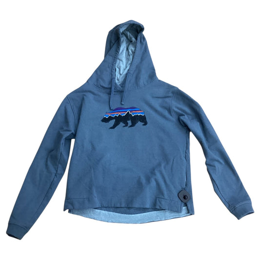Athletic Sweatshirt Hoodie By Patagonia In Blue, Size:L