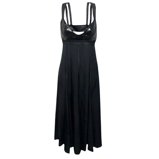 Cutout Sequined Satin-Trimmed Twill Midi Dress Designer By Grey by Jason Wu In Black, Size: 2