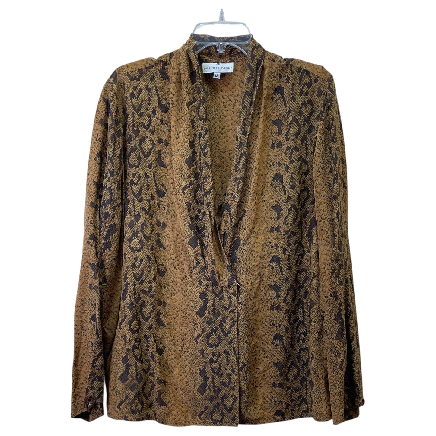 Top Ls By Saks Fifth Avenue In Snakeskin Print, Size:L