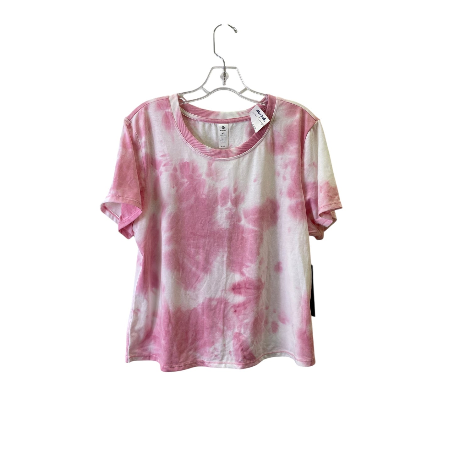 Athletic Top Ss By 90 Degrees By Reflex In Pink & White, Size:Xl
