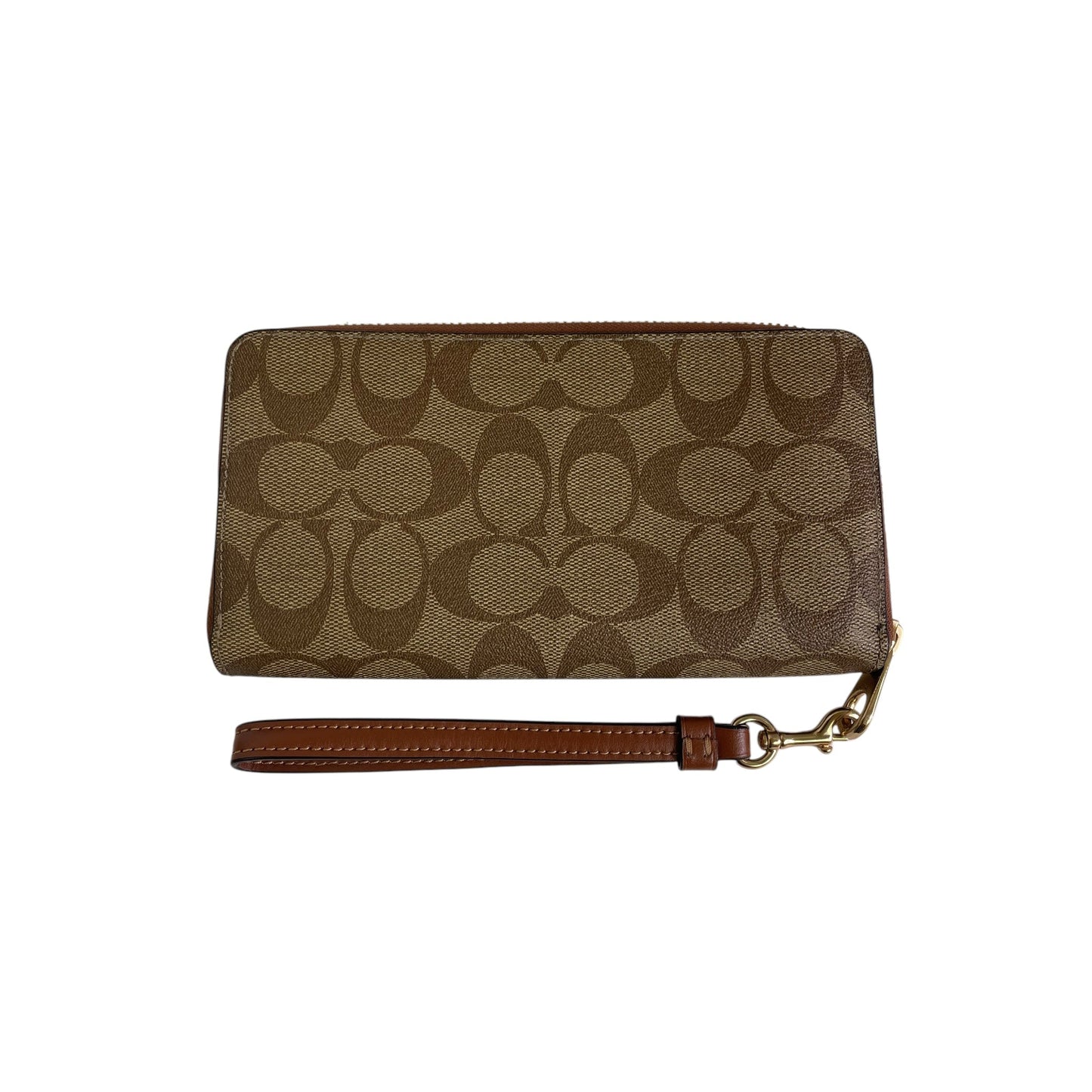 Wristlet Designer By Coach In Brown & Cream, Size:Large