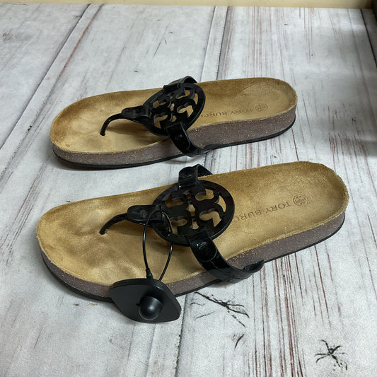 Sandals Designer By Tory Burch In Black & Tan, Size:8