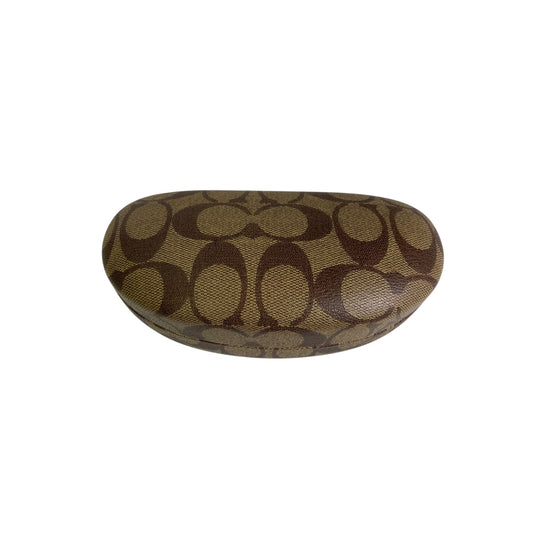 Sunglass Case Designer By Coach In Brown & Cream