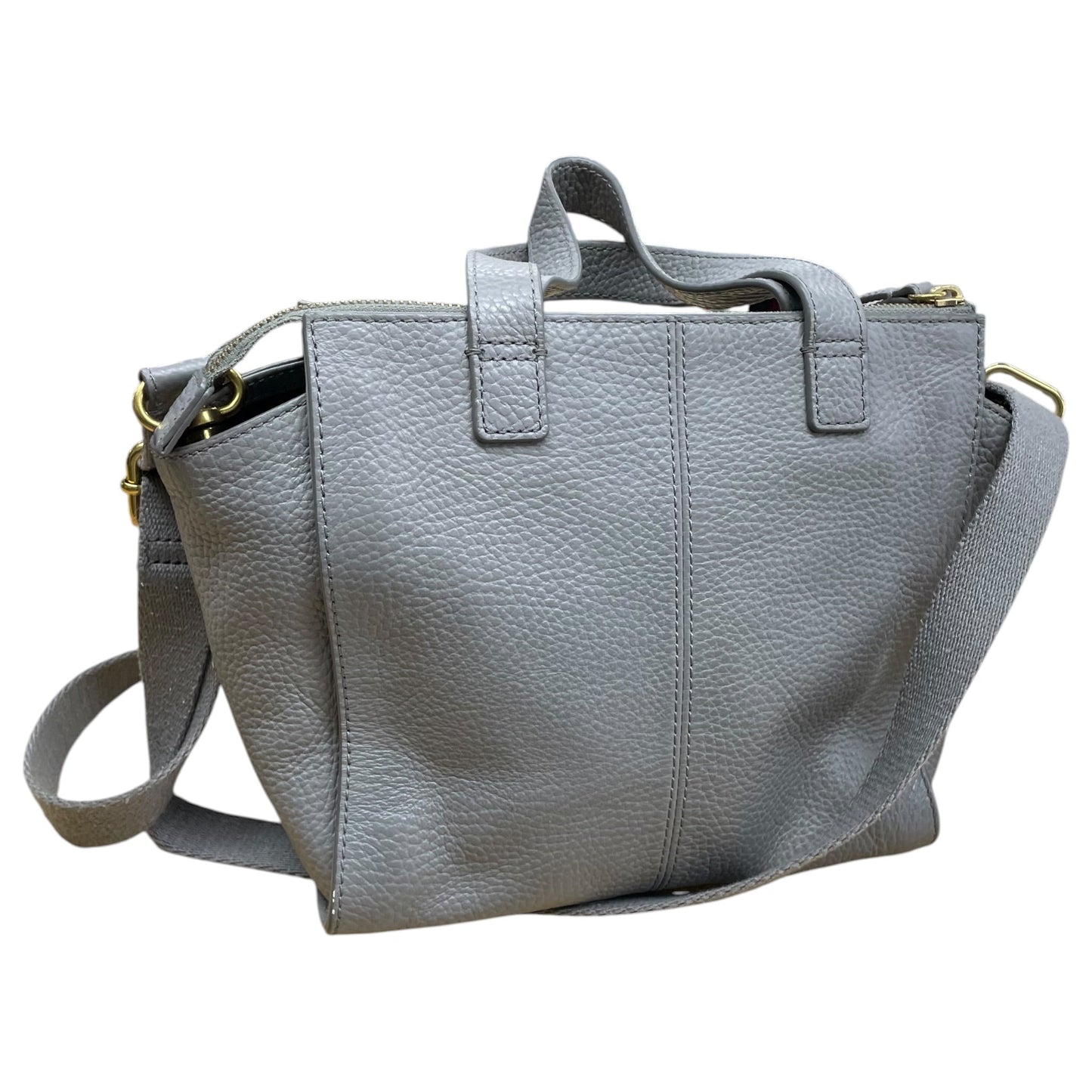 Crossbody Leather By Fossil In Grey, Size:Medium