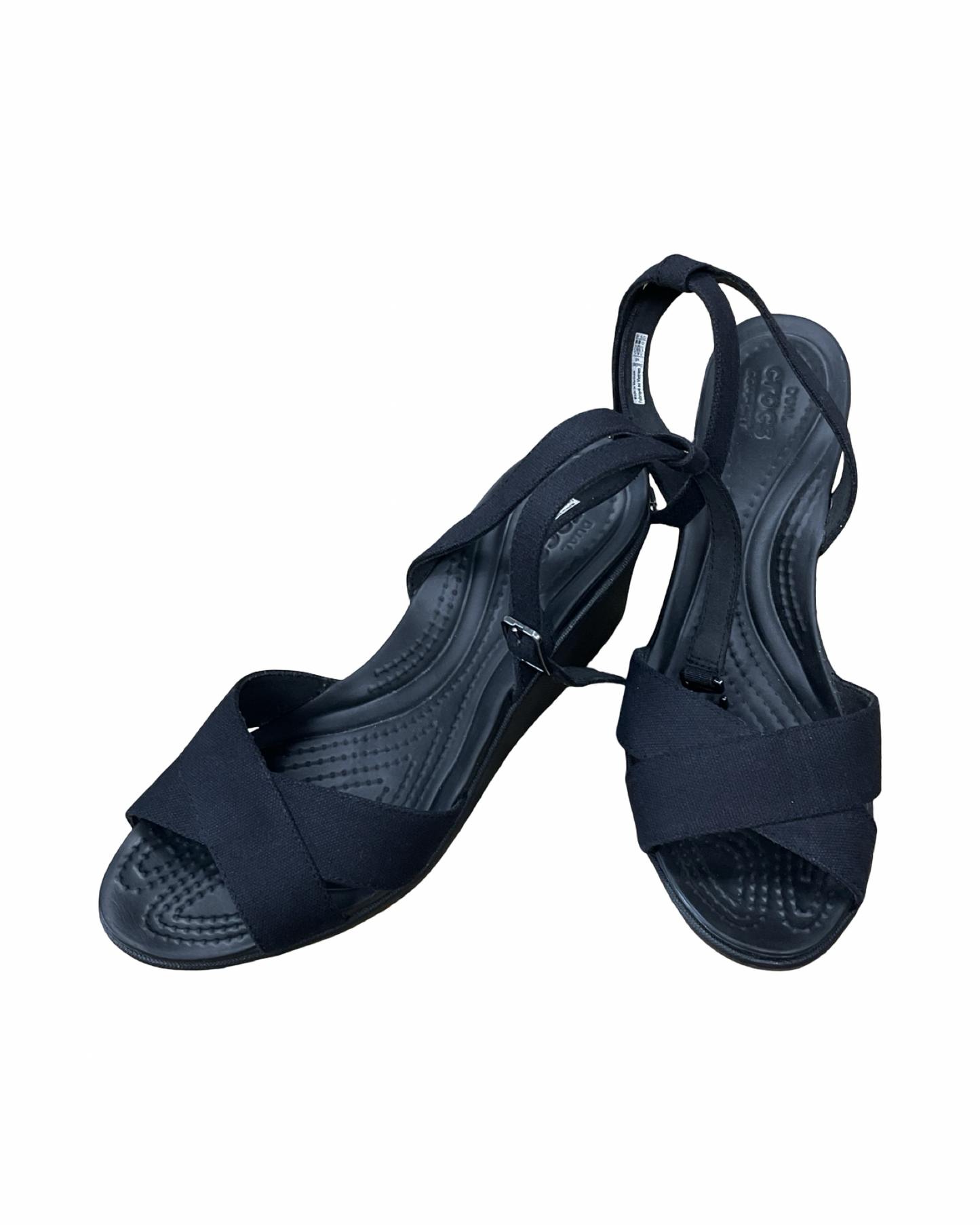 Sandals Heels Wedge By Crocs In Black, Size:8
