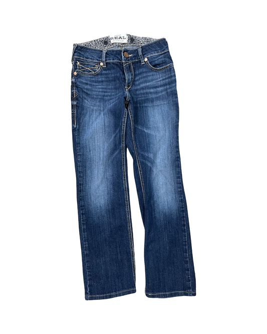 Jeans Boot Cut By Ariat In Blue Denim, Size:6