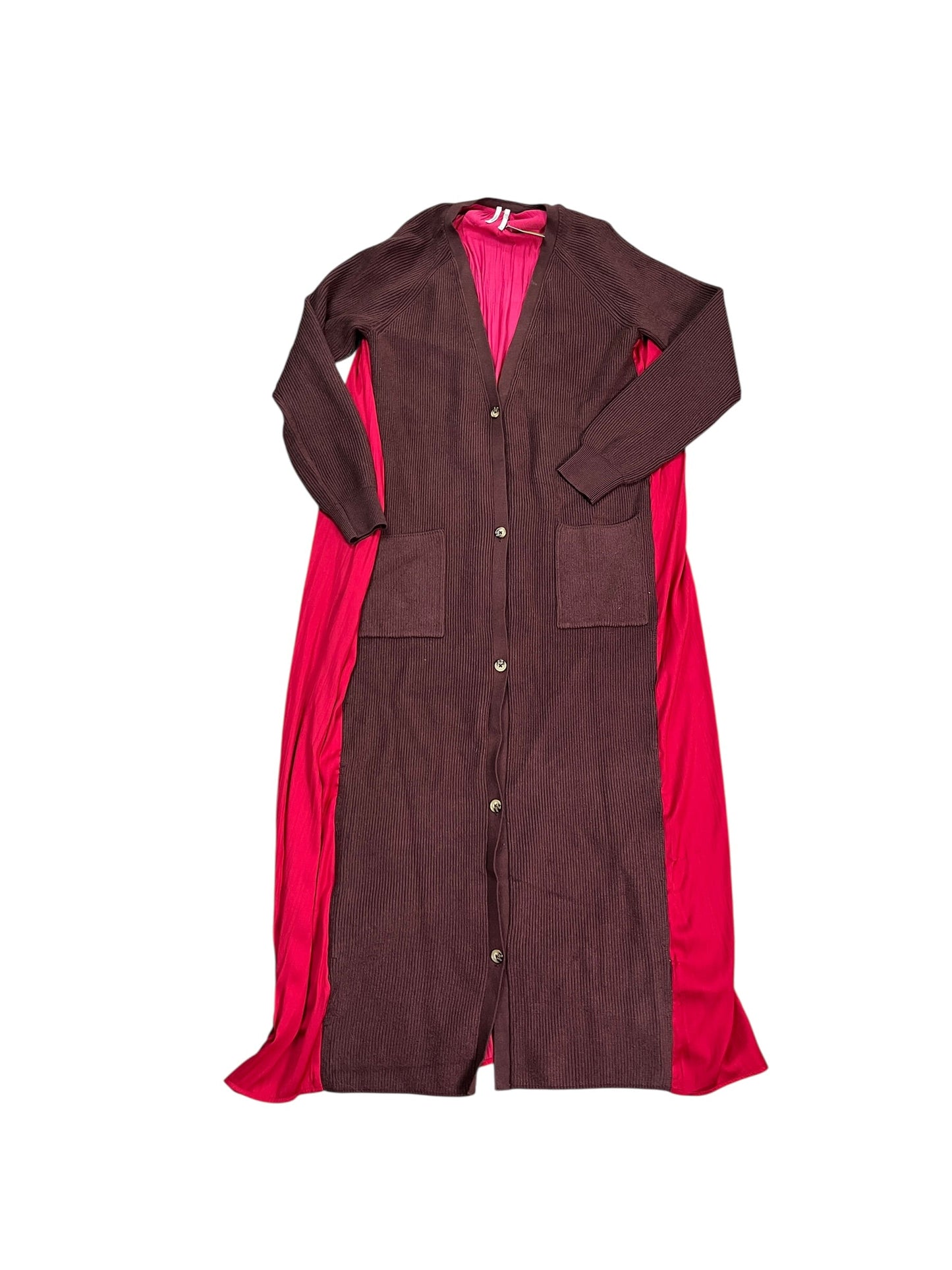 Cardigan By Anthropologie In Brown & Pink, Size:Xs