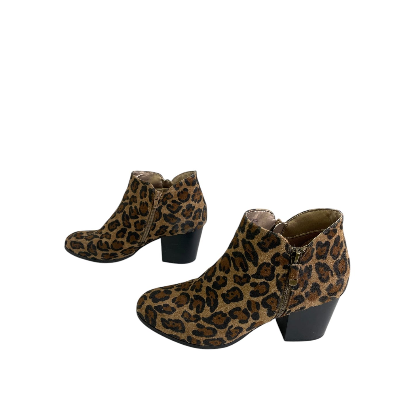 Boots Ankle Heels By Style And Company In Animal Print, Size:10