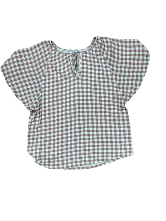 Top Ss By Loft In Tan & White, Size:L