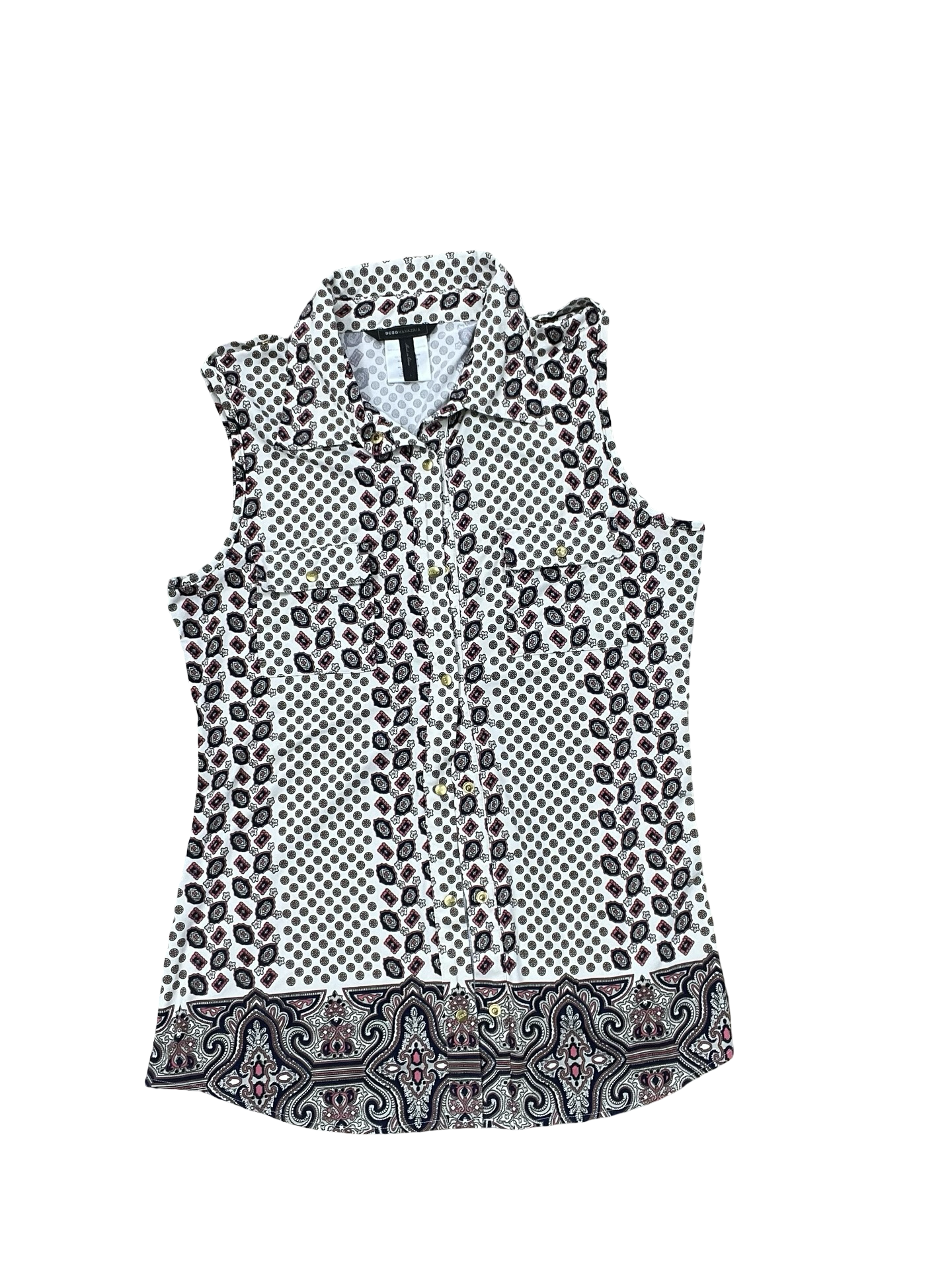 Top Sleeveless By Bcbg In Cream, Size:L