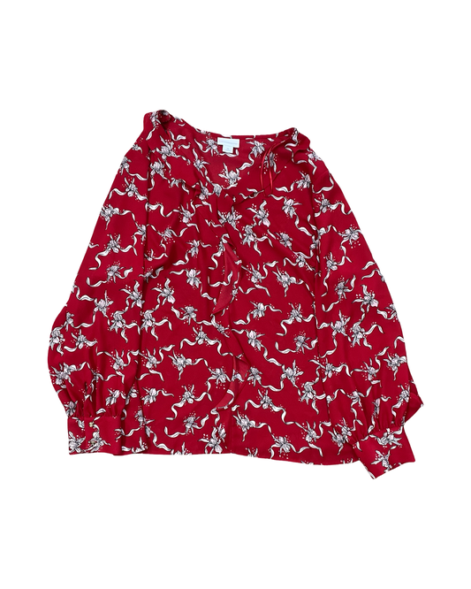 Top Ls By Liz Claiborne In Red, Size:1X